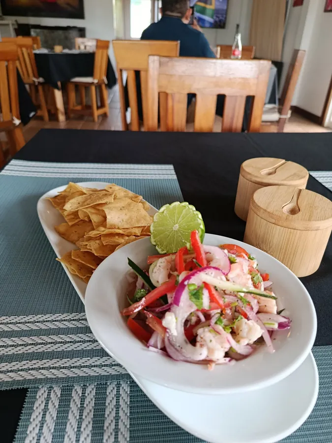 Shrimp ceviche with tortilla chips
