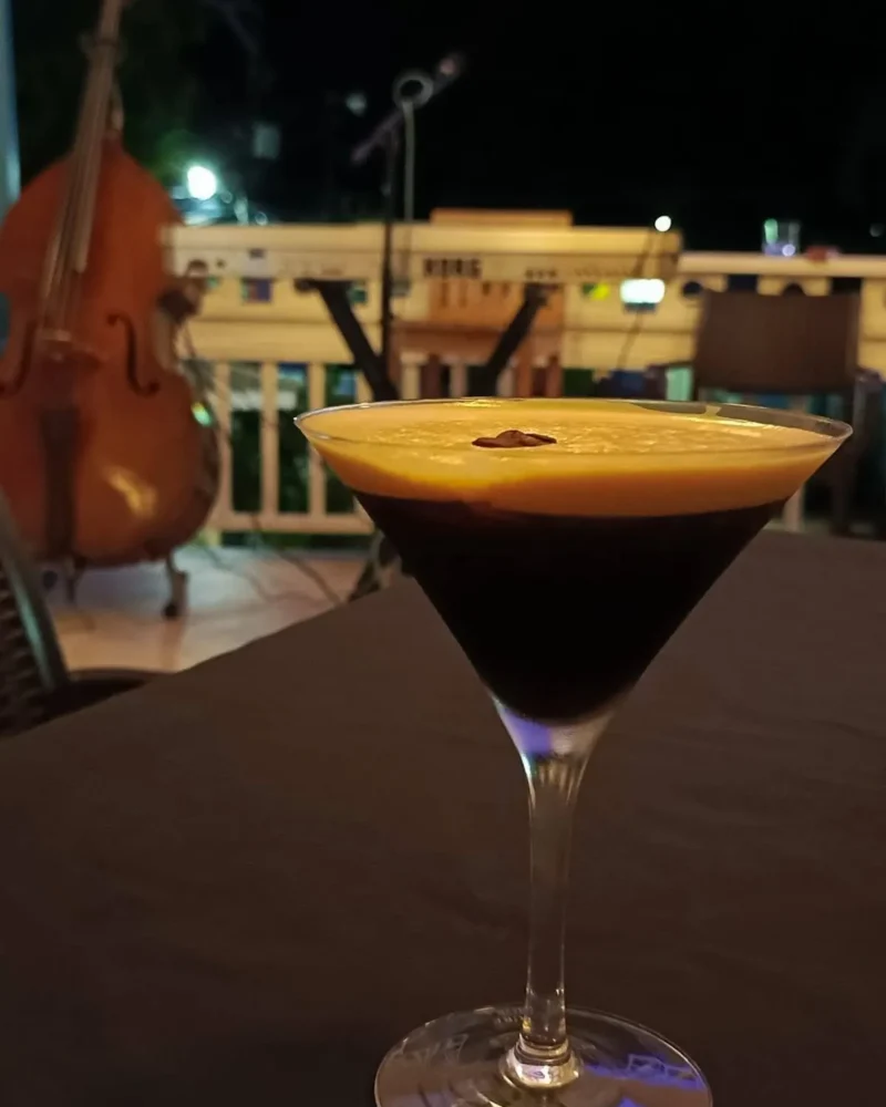 Espresso martini on the evening veranda